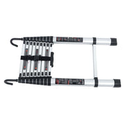 DURAFORCE 12.5 FT Aluminum Telescoping Ladder Lightweight With 2 Detachable Roof Hooks