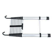 DURAFORCE 12.5 FT Aluminum Telescoping Ladder Lightweight With 2 Detachable Roof Hooks