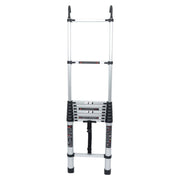 DURAFORCE 12.5 FT Aluminum Telescoping Ladder Lightweight With 2 Detachable Roof Hooks
