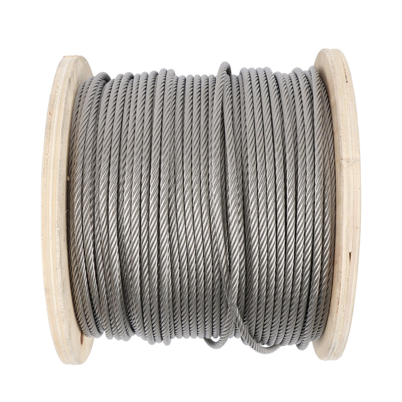 DURAFORCE 3/16" x 500ft Stainless Steel Cable 7x19 Strands T304 Wire Rope 3700 lbs Load