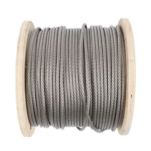 DURAFORCE 3/16" x 500ft Stainless Steel Cable 7x19 Strands T304 Wire Rope 3700 lbs Load