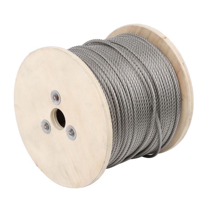DURAFORCE 3/16" x 500ft Stainless Steel Cable 7x19 Strands T304 Wire Rope 3700 lbs Load