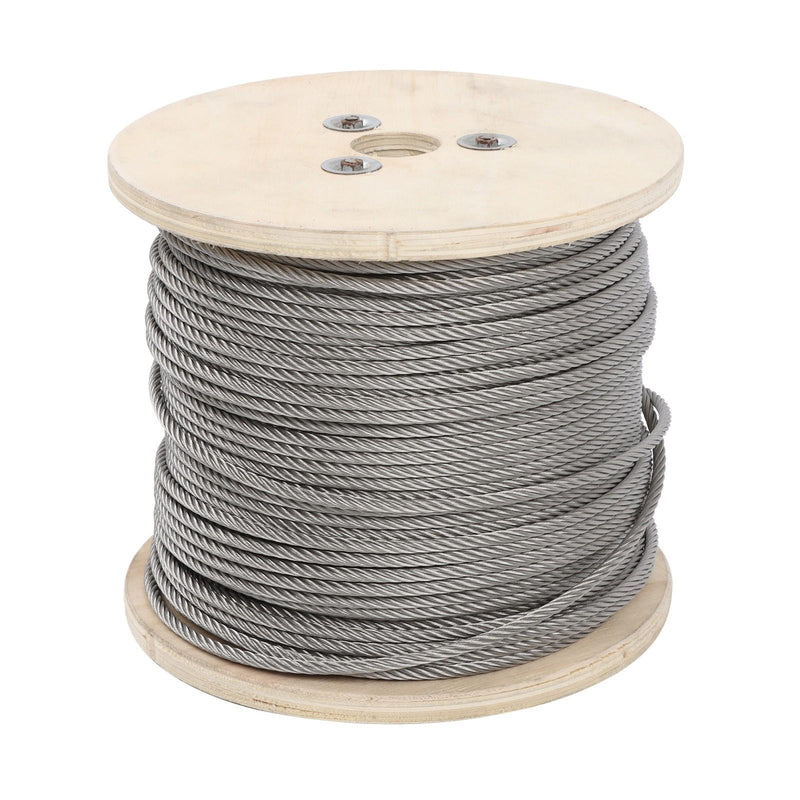 DURAFORCE 3/16" x 500ft Stainless Steel Cable 7x19 Strands T304 Wire Rope 3700 lbs Load