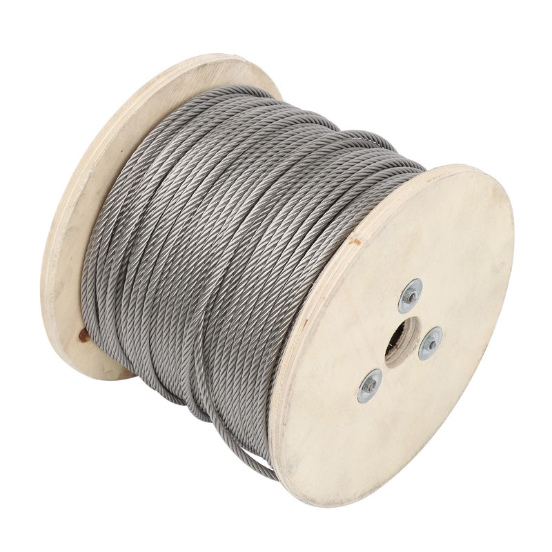 DURAFORCE 3/16" x 500ft Stainless Steel Cable 7x19 Strands T304 Wire Rope 3700 lbs Load