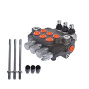 DURAFORCE Hydraulic Monoblock 3 Spool 21 GPM Double Acting Control Valve SAE Ports