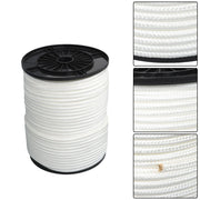 DURAFORCE 3/8 Inch Nylon Rope 500 Foot Spool 100% Nylon Solid Braid Rope Dyeable White