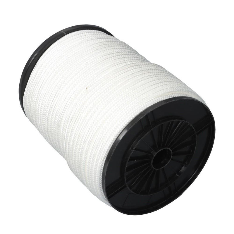 DURAFORCE 3/8 Inch Nylon Rope 500 Foot Spool 100% Nylon Solid Braid Rope Dyeable White
