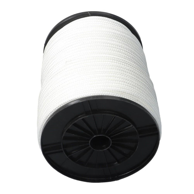 DURAFORCE 3/8 Inch Nylon Rope 500 Foot Spool 100% Nylon Solid Braid Rope Dyeable White