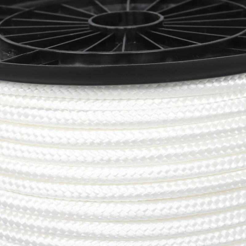 DURAFORCE 3/8 Inch Nylon Rope 500 Foot Spool 100% Nylon Solid Braid Rope Dyeable White