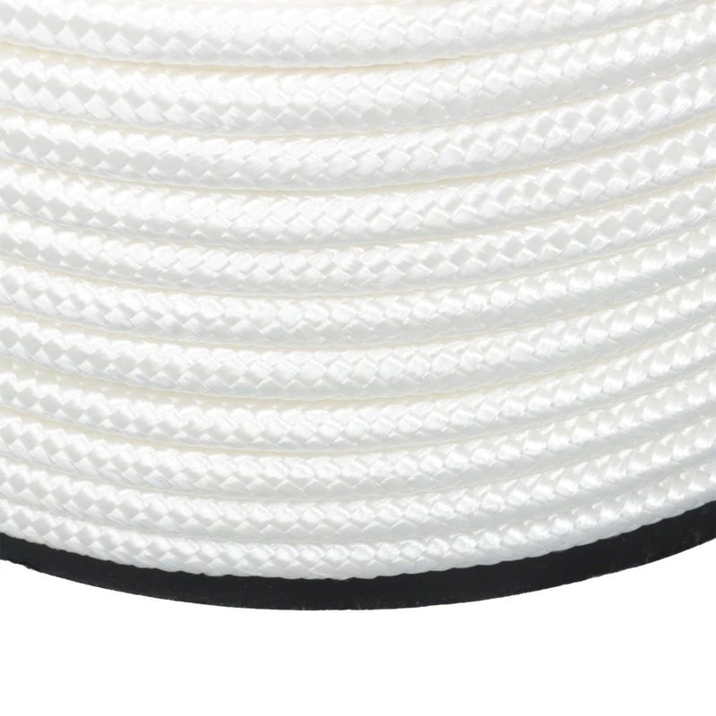 DURAFORCE 3/8 Inch Nylon Rope 500 Foot Spool 100% Nylon Solid Braid Rope Dyeable White