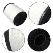 DURAFORCE 3/8 Inch Nylon Rope 500 Foot Spool 100% Nylon Solid Braid Rope Dyeable White