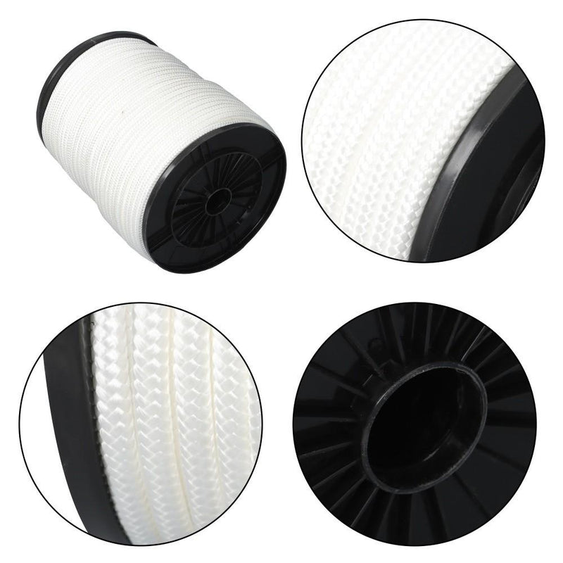 DURAFORCE 3/8 Inch Nylon Rope 500 Foot Spool 100% Nylon Solid Braid Rope Dyeable White