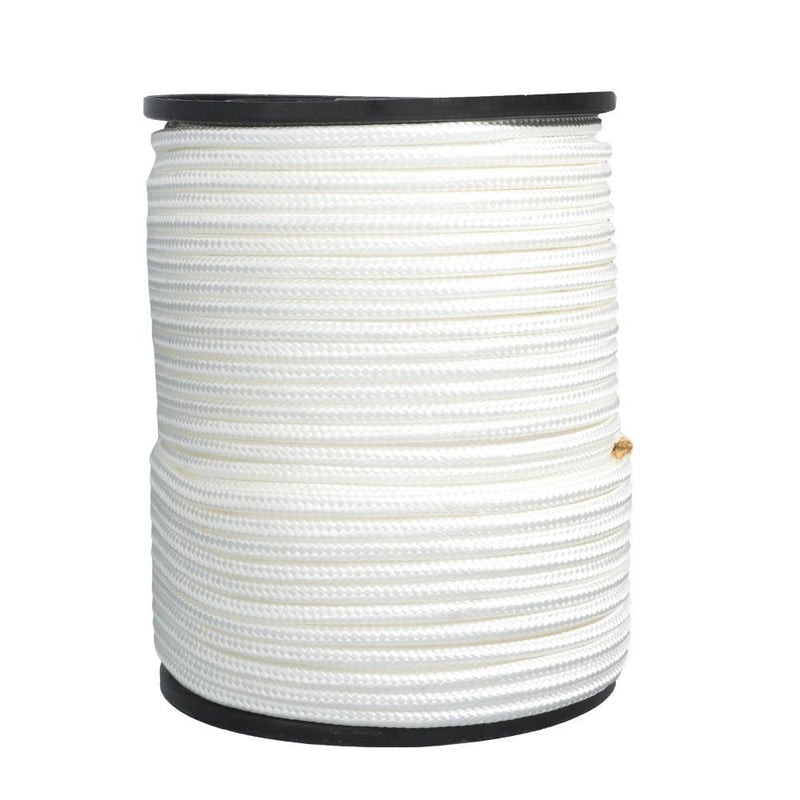 DURAFORCE 3/8 Inch Nylon Rope 500 Foot Spool 100% Nylon Solid Braid Rope Dyeable White