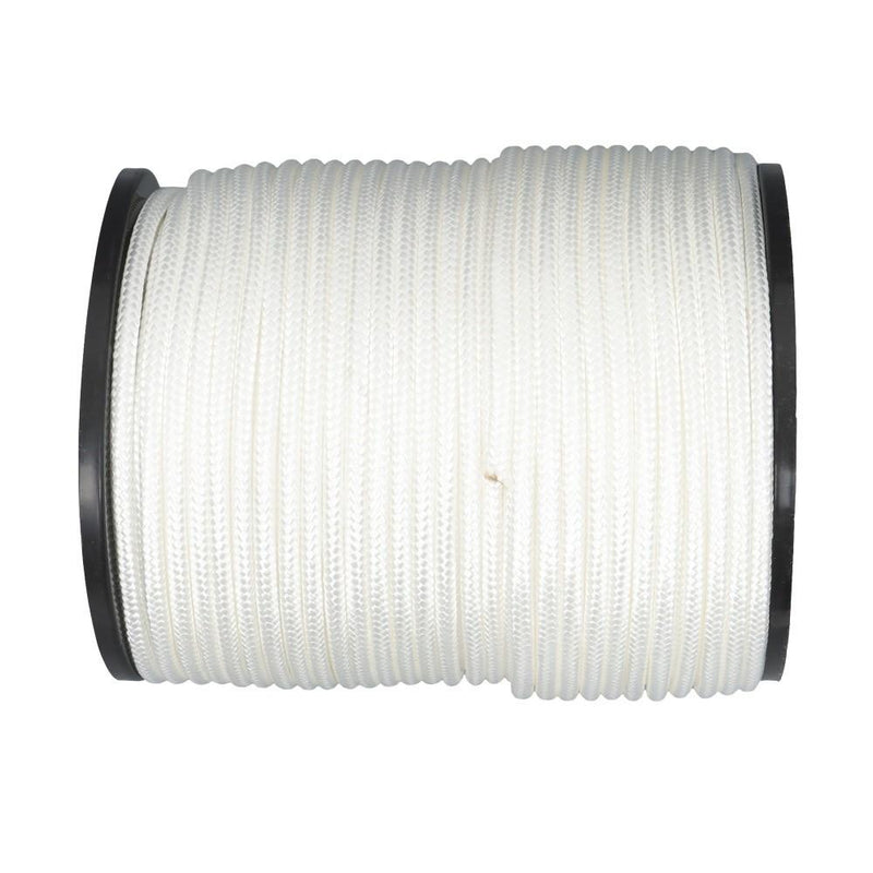 DURAFORCE 3/8 Inch Nylon Rope 500 Foot Spool 100% Nylon Solid Braid Rope Dyeable White