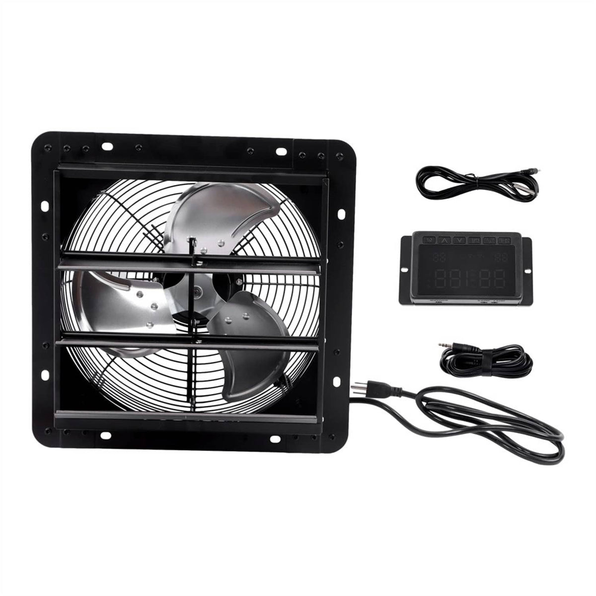 12 Inch Shutter Exhaust Fan W/ Speed Controller High Speed Wall Mounte ...
