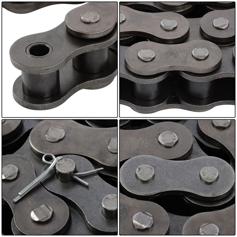 DURAFORCE 10 ft Roller Chain With 1 Connecting Links Heavy Duty #100H