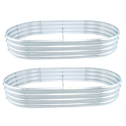 DURAFORCE 2 Pack 6×3×1 ft Galvanized Raised Garden Beds Outdoor Planter Boxes Metal Oval