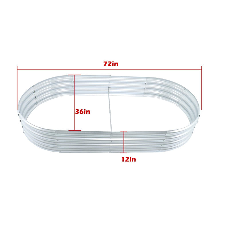 DURAFORCE 2 Pack 6×3×1 ft Galvanized Raised Garden Beds Outdoor Planter Boxes Metal Oval