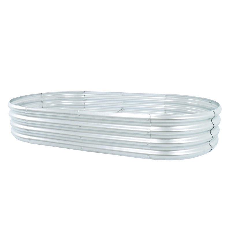 DURAFORCE 2 Pack 6×3×1 ft Galvanized Raised Garden Beds Outdoor Planter Boxes Metal Oval