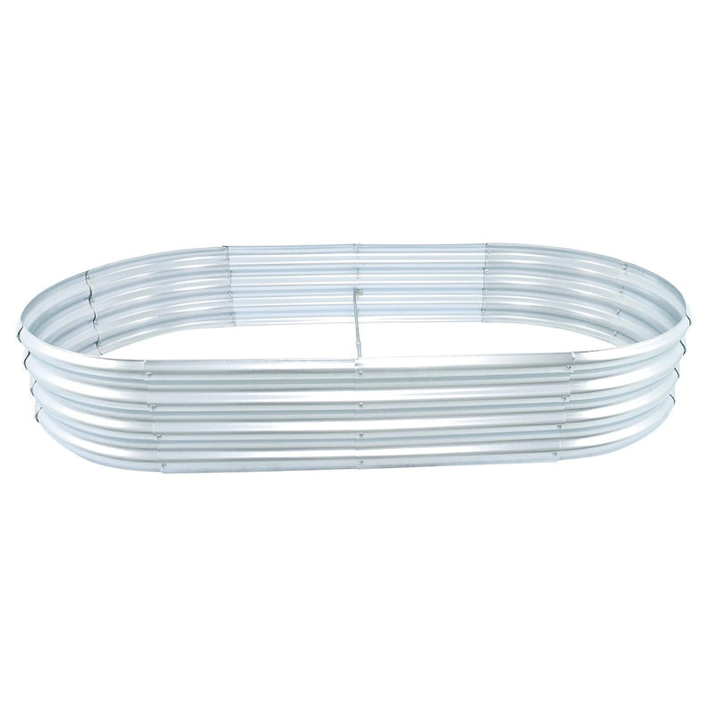 DURAFORCE 2 Pack 6×3×1 ft Galvanized Raised Garden Beds Outdoor Planter Boxes Metal Oval