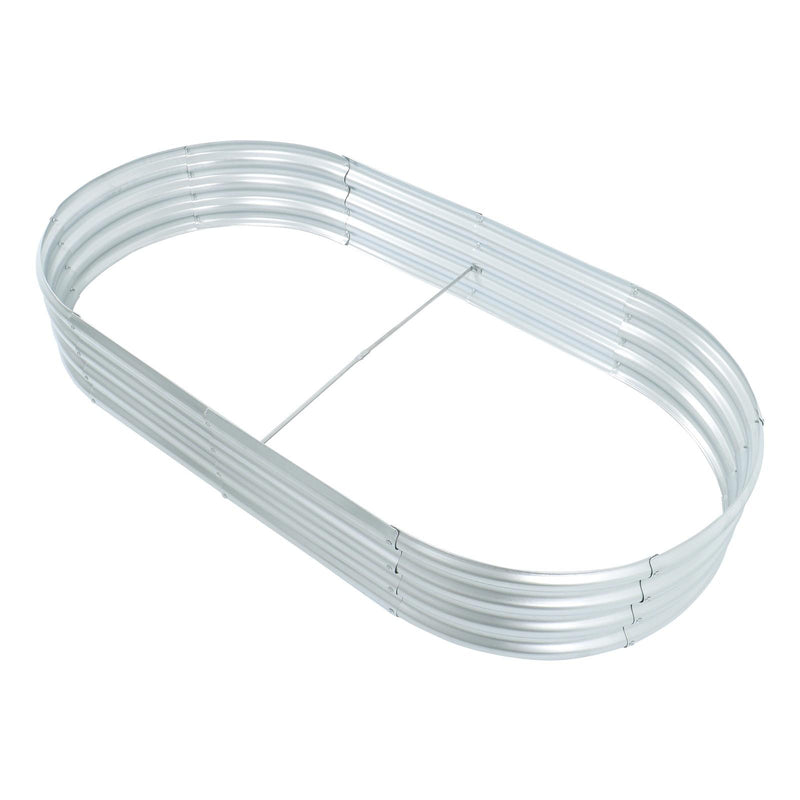 DURAFORCE 2 Pack 6×3×1 ft Galvanized Raised Garden Beds Outdoor Planter Boxes Metal Oval