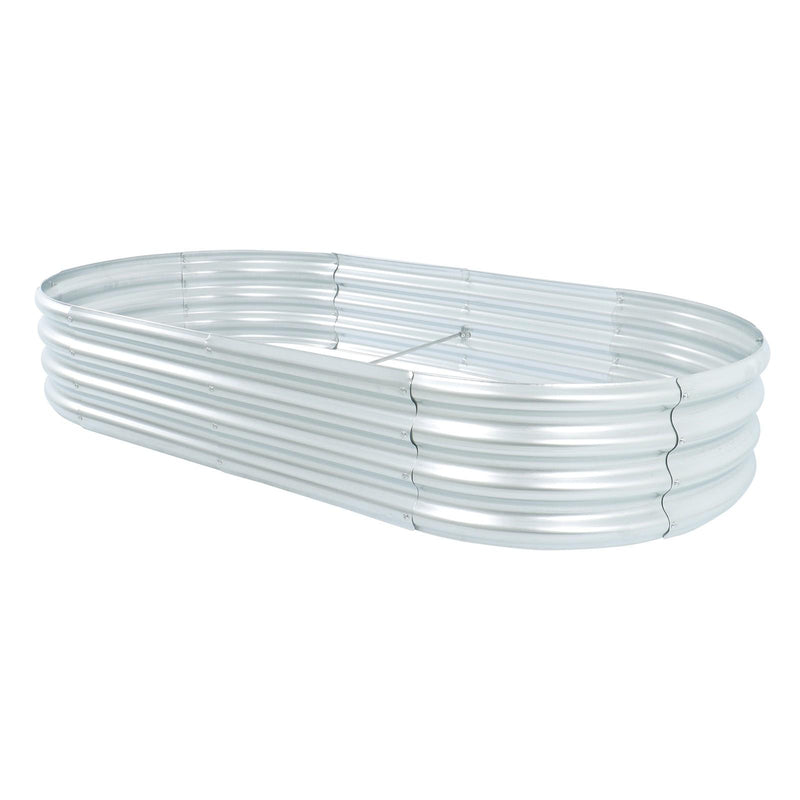 DURAFORCE 2 Pack 6×3×1 ft Galvanized Raised Garden Beds Outdoor Planter Boxes Metal Oval