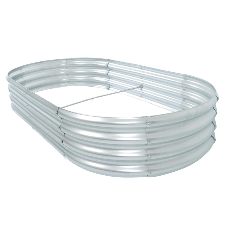 DURAFORCE 2 Pack 6×3×1 ft Galvanized Raised Garden Beds Outdoor Planter Boxes Metal Oval