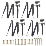 DURAFORCE 4 PCS 1.5 Inch x 7.5 FT 500LBS Load Retractable Ratchet Straps with J-Hooks