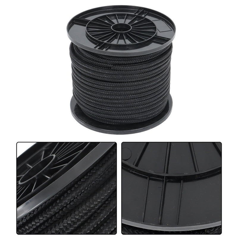 DURAFORCE 3/8 Inch Nylon Rope 250 Foot Spool 100% Nylon Solid Braid Rope Dyeable Black