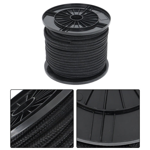 DURAFORCE 3/8 Inch Nylon Rope 250 Foot Spool 100% Nylon Solid Braid Rope Dyeable Black