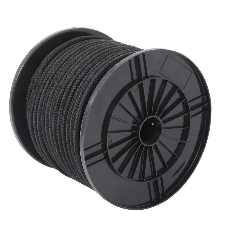 DURAFORCE 3/8 Inch Nylon Rope 250 Foot Spool 100% Nylon Solid Braid Rope Dyeable Black