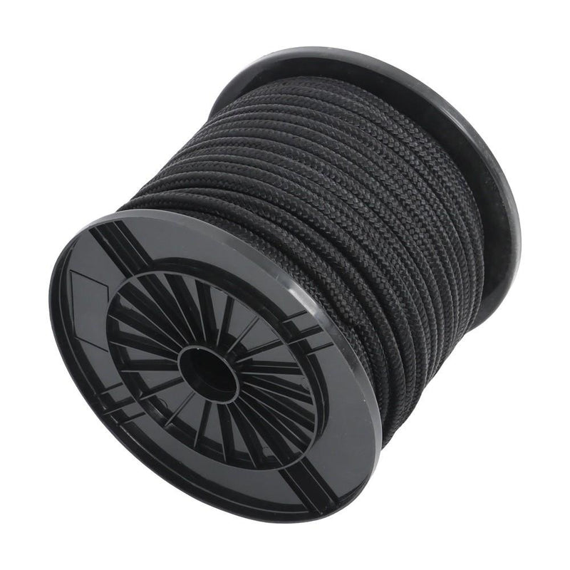 DURAFORCE 3/8 Inch Nylon Rope 250 Foot Spool 100% Nylon Solid Braid Rope Dyeable Black