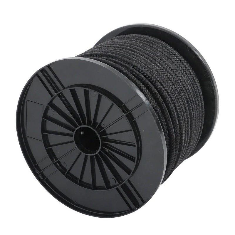 DURAFORCE 3/8 Inch Nylon Rope 250 Foot Spool 100% Nylon Solid Braid Rope Dyeable Black