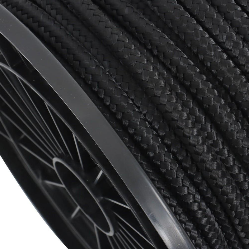 DURAFORCE 3/8 Inch Nylon Rope 250 Foot Spool 100% Nylon Solid Braid Rope Dyeable Black