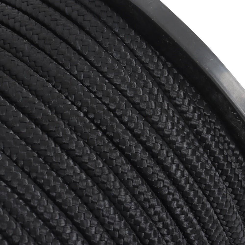 DURAFORCE 3/8 Inch Nylon Rope 250 Foot Spool 100% Nylon Solid Braid Rope Dyeable Black