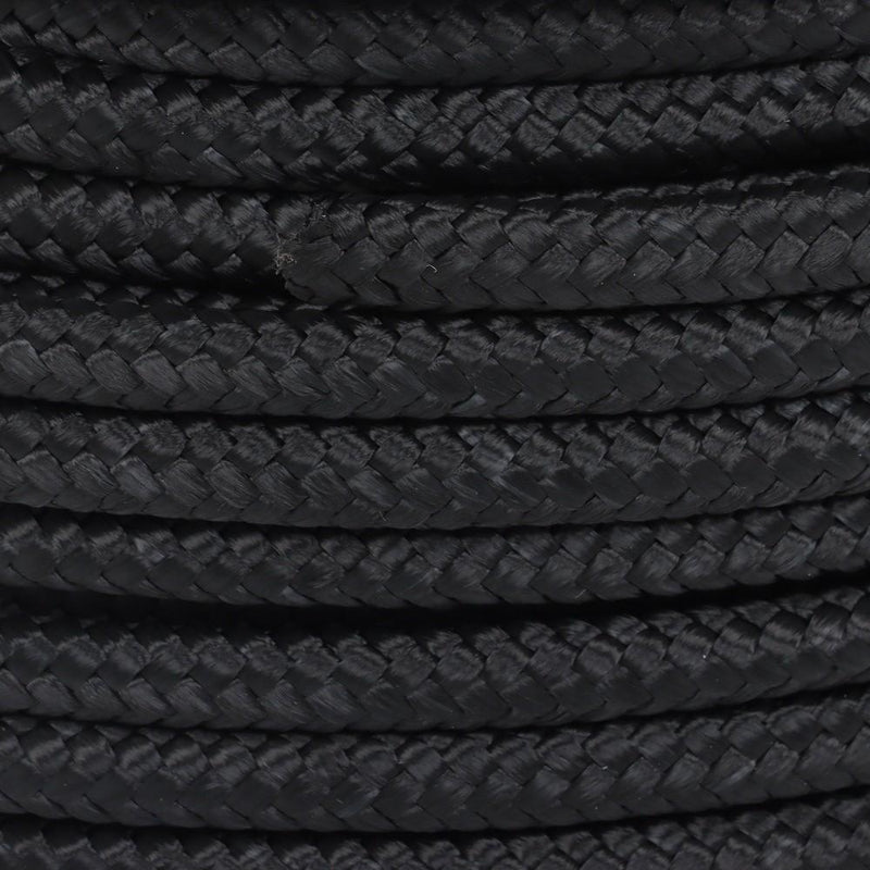 DURAFORCE 3/8 Inch Nylon Rope 250 Foot Spool 100% Nylon Solid Braid Rope Dyeable Black