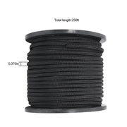 DURAFORCE 3/8 Inch Nylon Rope 250 Foot Spool 100% Nylon Solid Braid Rope Dyeable Black