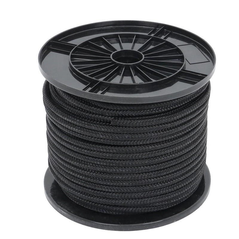 DURAFORCE 3/8 Inch Nylon Rope 250 Foot Spool 100% Nylon Solid Braid Rope Dyeable Black