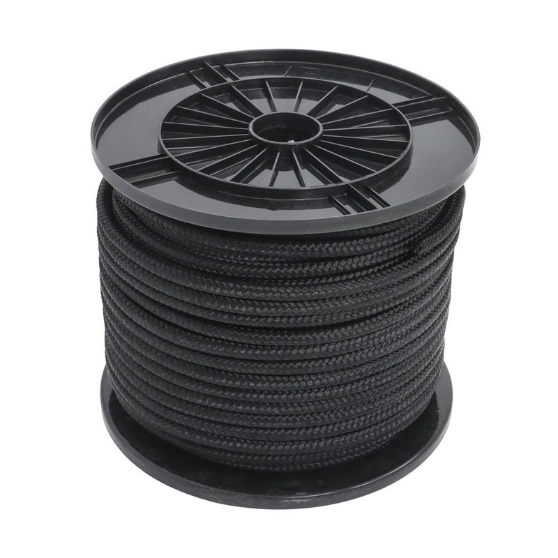 DURAFORCE 3/8 Inch Nylon Rope 250 Foot Spool 100% Nylon Solid Braid Rope Dyeable Black