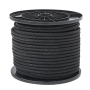 DURAFORCE 3/8 Inch Nylon Rope 250 Foot Spool 100% Nylon Solid Braid Rope Dyeable Black