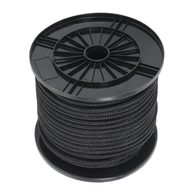 DURAFORCE 3/8 Inch Nylon Rope 250 Foot Spool 100% Nylon Solid Braid Rope Dyeable Black