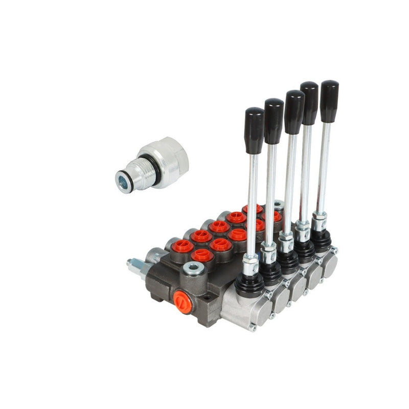DURAFORCE Hydraulic Controller 13GPM 5 Spool SAE Ports Interface W/ Conversion Plug