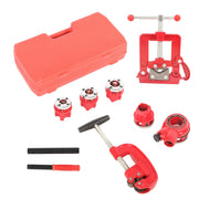 DURAFORCE Pipe Threader Ratchet Type Pipe Cutter Thread Tool With 5 Dies Set Handheld