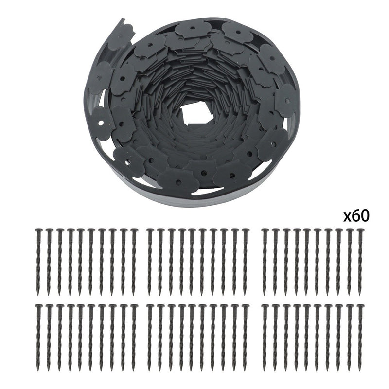 DURAFORCE 66FT 4" Garden Landscape Edging No Dig Lawn Edging Border With 60 6-In Spikes