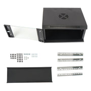 DURAFORCE 6U Wall Cabinet for Data Center, Office - 15.5" Deep, Secure Locking Glass Door