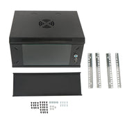 DURAFORCE 6U Wall Cabinet for Data Center, Office - 15.5" Deep, Secure Locking Glass Door