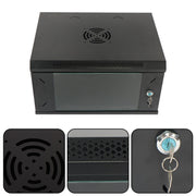 DURAFORCE 6U Wall Cabinet for Data Center, Office - 15.5" Deep, Secure Locking Glass Door