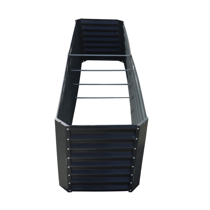 DURAFORCE 8x2x2 Ft Outdoor Metal Raised Garden Bed Deep Root Box Planter For Vegetables