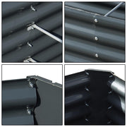 DURAFORCE 8x2x2 Ft Outdoor Metal Raised Garden Bed Deep Root Box Planter For Vegetables
