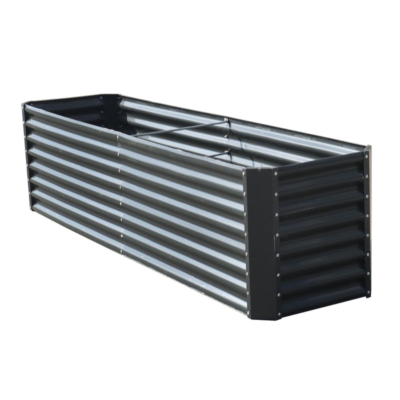 DURAFORCE 8x2x2 Ft Outdoor Metal Raised Garden Bed Deep Root Box Planter For Vegetables